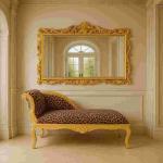 Chaiselongue-Sofa - Louis XV - Leopardenstoff - Goldrahmen - Klassische Möbel - 101cm - MACE