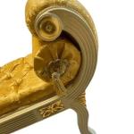 MACE Heritage - Barocke Römerbank – Handgefertigt – Gobelin-Satin Gold – Beige-Goldrahmen