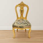 MACE Heritage - Chaise de salle à manger Louis XV / baroque – velours, sculpté, rouge, doré