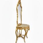 Barocke Konsole - Stil Louis XVI - Klassische Möbel - Goldfarbe - Beigefarbener Marmor - MACE