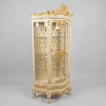 MACE Heritage - Baroque luxury display cabinet LOUIS XVI-Beige/Gold-Four shelves-One drawer-Classical furniture