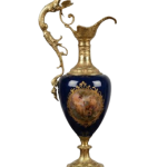 MACE Heritage - Luxus-Barockvase - Weinkrugform - Dunkelblau - Messing - Vasen-Set - Zwei Vasen rechts und links