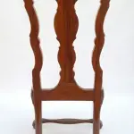 MACE Heritage – Baroque Dining Chair in Brown Solid Wood with Red Gobelin Upholstery – Queen Anne Legs – Handmade