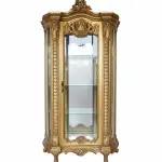 MACE Heritage - Luxury baroque gold vitrine-Handmade-3 Glass shelves-Lined mirror-Solid wood - Handmade - Baroque furniture