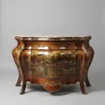 MACE Heritage – Luxury “Monster Baroque Boombi” Commode – Hand-Painted & Handmade – Natural Beige Marble – 3 Drawers - 124cm