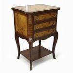 MACE Heritage – Baroque Bedside Table in Solid Wood with 3 Drawers and Decorative Metal Hardware