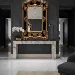 MACE Heritage – Luxus Barock Wandspiegel - Gold / Schwarzes Samtpaneel - 170cm