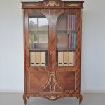 MACE-Baroque office display case - Brass - Brown color - Two glass doors - Two drawers - Filing cabinet - Office furniture