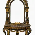 MACE Heritage – Monumental Baroque Mirror with Console – Black & Gold Leaf – Marble Top – 260 cm