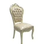 MACE Heritage Barock-Stuhl – Beige-Holz-Rahmen & Gold-Champagner Stoff – Handgefertigt