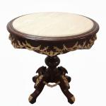 MACE Heritage - Fauteuil Louis XVI / baroque – marbre, laiton, sculpté, rouge, brun