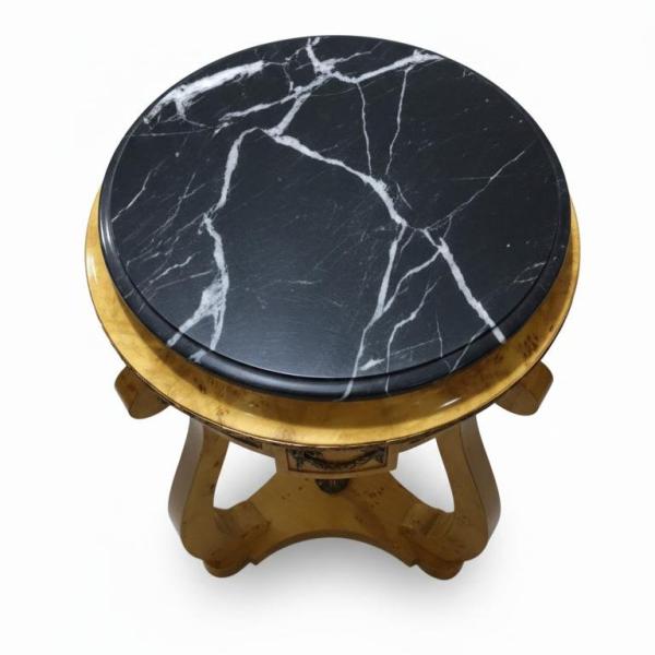 MACE Heritage – Baroque Louis XVI Side Table in Bird’s-Eye Maple with Metal Accents