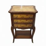 MACE Heritage – Baroque Bedside Table in Solid Wood with 3 Drawers and Decorative Metal Hardware