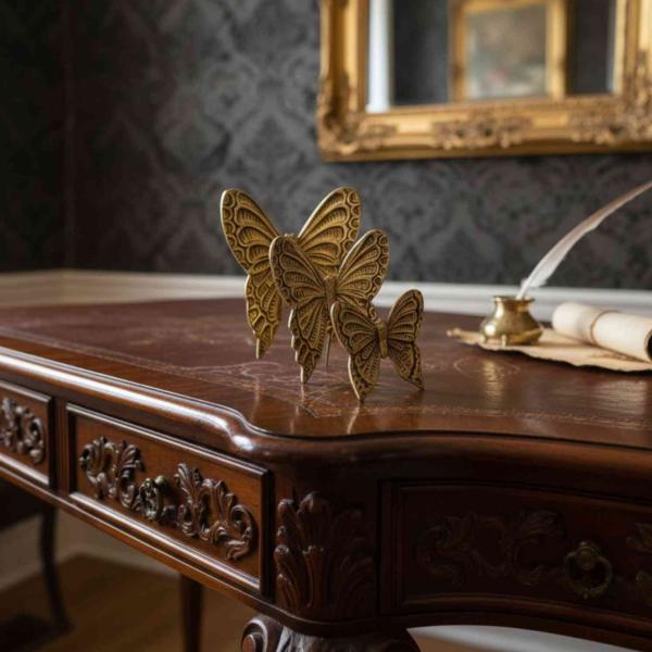 MACE Heritage – Barockes Schmetterlings-Set aus massivem Messing in Antikgold, handgefertigt