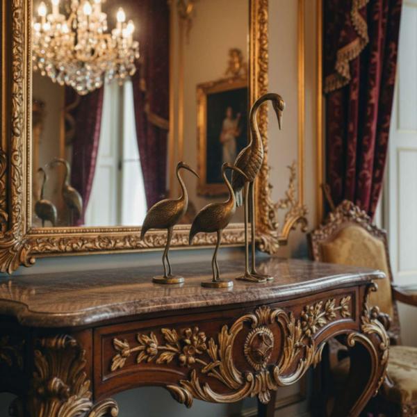 MACE Heritage – Barockes Flamingo-Set aus massivem Messing in Antikfinish, handgefertigt