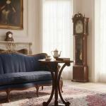 MACE-English side table - Brown color - Solid wood - Handmade - Marquetry - Diameter 55cm
