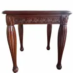 MACE Heritage - Kleiner barocker quadratischer Couchtisch - Massivholz - Handgefertigt - Quadratischer Beistelltisch - Farbe braun