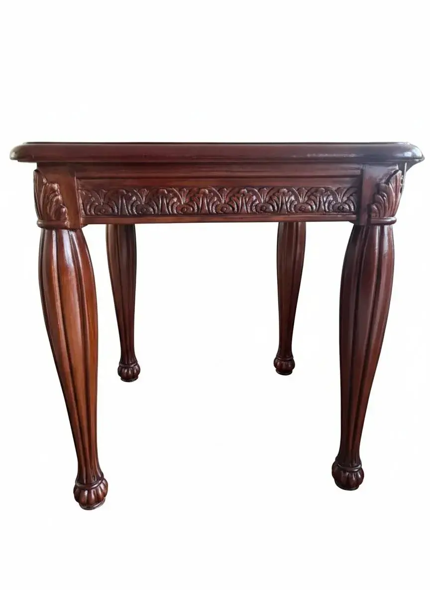 MACE Heritage - Kleiner barocker quadratischer Couchtisch - Massivholz - Handgefertigt - Quadratischer Beistelltisch - Farbe braun