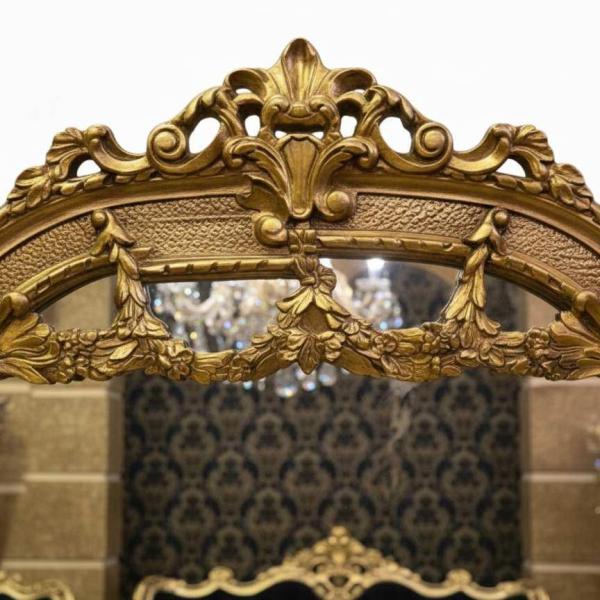 MACE Heritage Barock Konsole mit Spiegel – Gold & Marmor – Handgefertigt