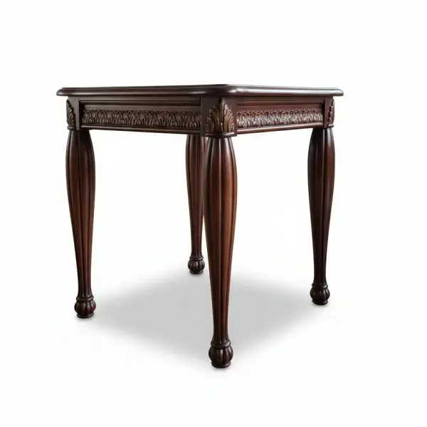 MACE Heritage - Kleiner barocker quadratischer Couchtisch - Massivholz - Handgefertigt - Quadratischer Beistelltisch - Farbe braun