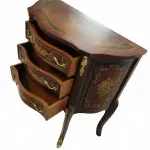Baroque commode lOUIS XV - Brown - Brass - 3 Drawers - Marquetry - Baroque furniture - 71cm Width - MACE