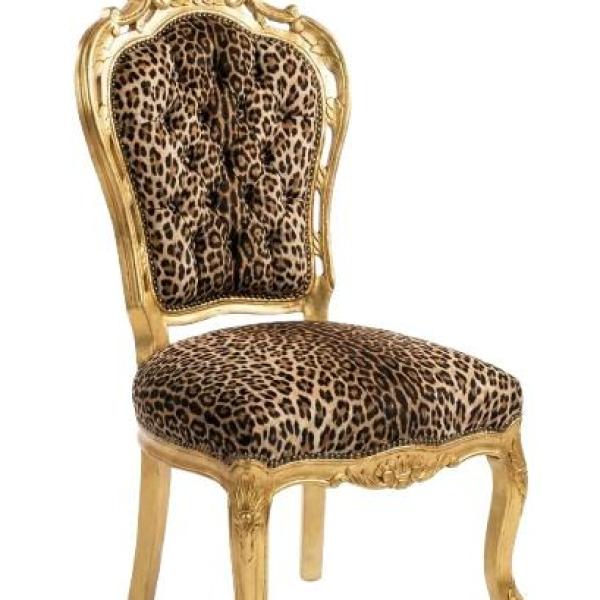 MACE Heritage - Chaise de salle à manger Rococo / baroque – velours, capitonné, sculpté, rouge, doré
