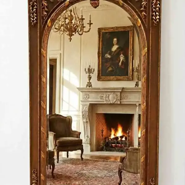 MACE Heritage – Großformatiger Barockspiegel in antik patiniertem Gold – Handgefertigt – 230 cm