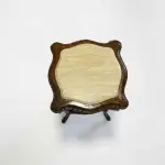 MACE-Baroque brown table-Beige marble top-Handmade-Classical furniture