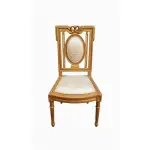 MACE Heritage – Imperial Chair – Handgeschnitzter Stuhl im Louis-XVI-Stil mit goldener Fassung & elfenbeinfarbener Polsterung