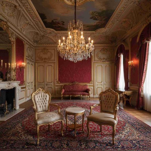 MACE Heritage - Fauteuil baroque – blanc, rouge, doré