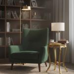 MACE Heritage - Table d’appoint Louis XVI / baroque – marbre, feuille d’or, rouge, beige, doré