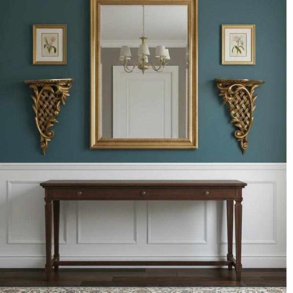 MACE Heritage – Baroque Wall Console in Gold Finish with Rococo Carved Ornaments