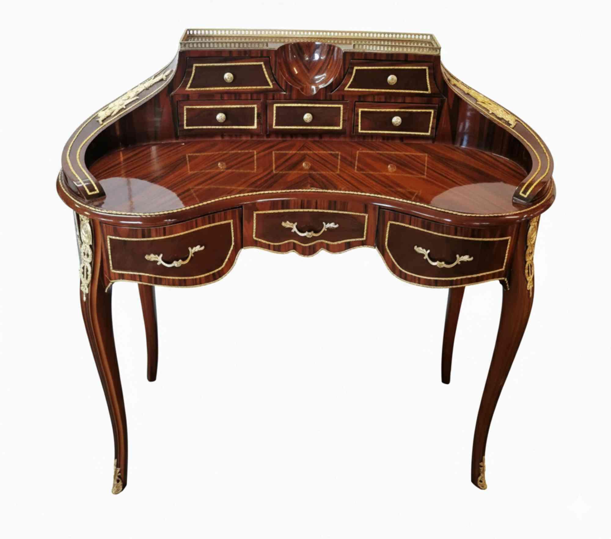 MACE Heritage – Baroque Secretary Desk in Solid Wood with Brass Details