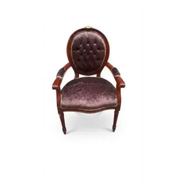 MACE Heritage – Luxus Barock-Armlehnenstuhl aus massivem Buchenholz – Schokoladenbrauner Samt & Damast – Handgefertigt