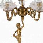 MACE Heritage – Engel-Kandelaber Set aus massivem Messing in Antikgold mit Glasblüten