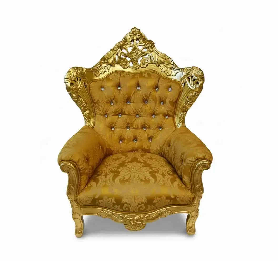 MACE Heritage – Luxuriöser Barock-Sessel in Gold mit Gobelin-Stoff