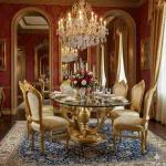 Mace Heritage - Barock Esstisch-Set Louis XVI – Ovaler Tisch mit Glasplatte & 6 Stühlen – Gold – Handgefertigt
