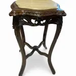 MACE-Baroque brown table-Beige marble top-Handmade-Classical furniture