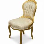 MACE Heritage – Barockstuhl im Louis-XIV-Stil in Antik-Gold mit Satin-Jacquard in Champagner-Ivory