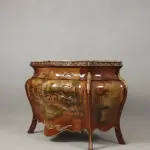 MACE Heritage – Luxury “Monster Baroque Boombi” Commode – Hand-Painted & Handmade – Natural Beige Marble – 3 Drawers - 124cm