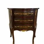 Baroque commode lOUIS XV - Brown - Brass - 3 Drawers - Marquetry - Baroque furniture - 71cm Width - MACE