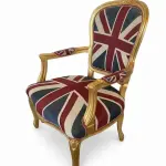 MACE Heritage - Baroque armchair - Union Jack design - Living room - Classic furniture - Gold/Union Jack