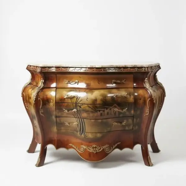 MACE Heritage – Luxus „Monster Baroque Boombi“ Kommode – Handbemalt & Handgefertigt – Naturmarmor – 3 Schubladen - 124cm
