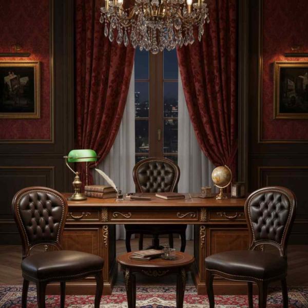 MACE Heritage – Louis-XV Barockstuhl Dunkelbraun aus Massivholz mit deutschem Kunstleder
