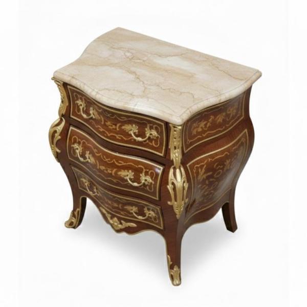 MACE Heritage – Barockes Kommoden-Set mit Intarsien und Marmorplatten, Louis-XV Stil