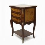 MACE Heritage – Baroque Bedside Table in Solid Wood with 3 Drawers and Decorative Metal Hardware