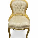 MACE Heritage – Barockstuhl im Louis-XIV-Stil in Antik-Gold mit Satin-Jacquard in Champagner-Ivory