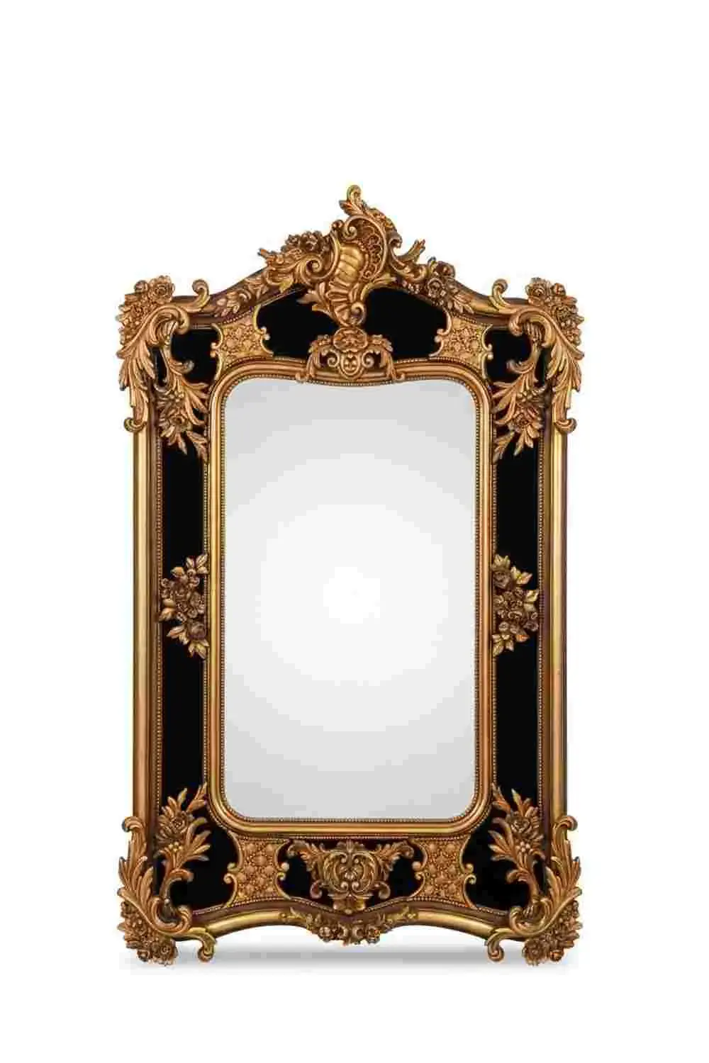 MACE Heritage – Luxus Barock Wandspiegel - Gold / Schwarzes Samtpaneel - 170cm