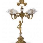 MACE Heritage – Engel-Kandelaber Set aus massivem Messing in Antikgold mit Glasblüten