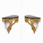 MACE Heritage – Baroque Wall Console Table with Black Natural Marble Top, Gold Finish and Louis XV Influence